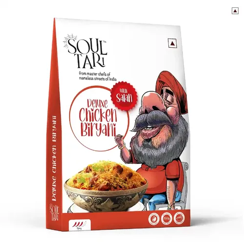 SoulTari Ready To Eat Deluxe Chicken Biryani With Salan | Just Heat And Eat | Lipsmackingly Delicious Spicy Biryani | No Preservatives Or Additives | 350 Gram