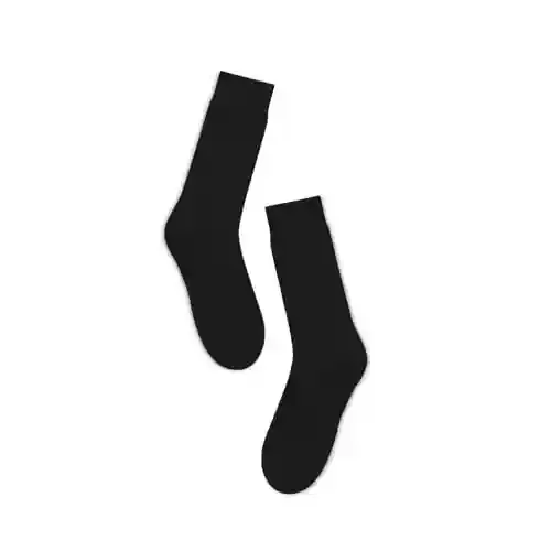 Hexafun Unisex Crew Length Socks - 100% Organic Pure Soft Cotton | Designer & Trendy Socks | Suitable for Daily Use | Airy Comfort | Free Size | Soft On Skin | Pack of 1 | Black Spade