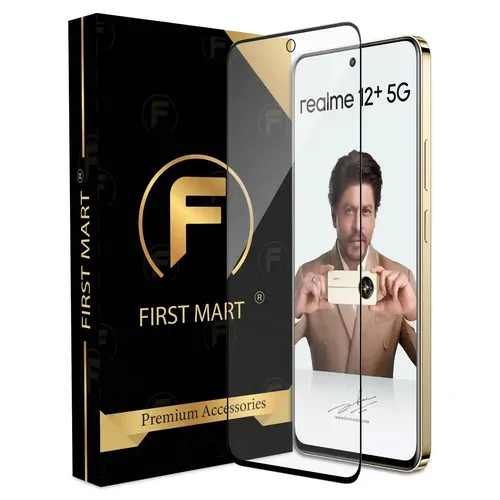 FIRST MART Premium Tempered Glass for Realme 12 Plus 5G with Edge to Edge Coverage and Easy Installation Kit, Pack of 1
