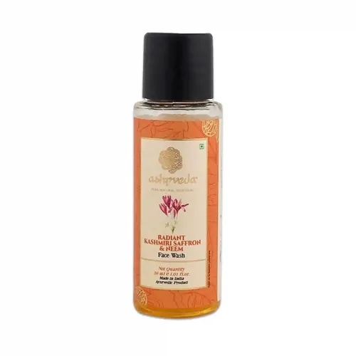 ASHPVEDA Natural Radiant Kashmiri Saffron and Neem Ayurvedic Herbal Face Wash for Daily Skin Exfoliation and Brightening | Face Cleanser, Chemical Free Face Wash