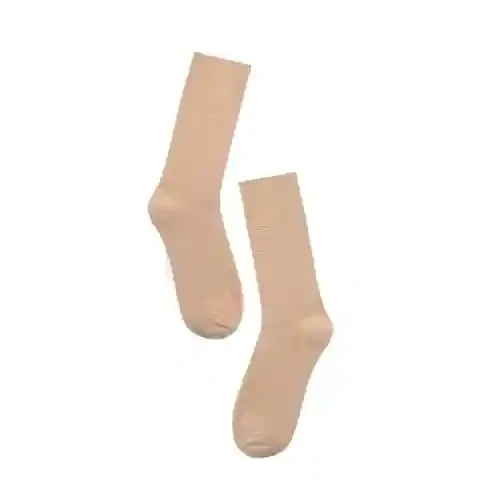 Hexafun Unisex Crew Length Socks - 100% Organic Pure Soft Cotton | Designer & Trendy Socks | Suitable for Daily Use | Airy Comfort | Free Size | Soft On Skin | Pack of 1 | Biscotti