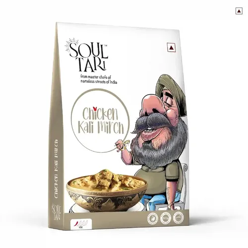 SoulTari Ready To Eat Chicken Kali Mirch | Succulent Chunks Of Boneless Chicken In A Creamy Mildly Spiced Cashew Gravy | Sufficent For Two | Just Heat And Eat | 300 Gram | Freebie: Butter Garlic Rice