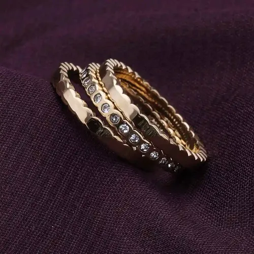 Three Piece Honeycomb Ring