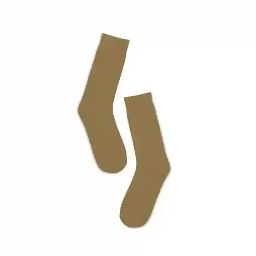 Hexafun Unisex Crew Length Socks - 100% Organic Pure Soft Cotton | Designer & Trendy Socks | Suitable for Daily Use | Airy Comfort | Free Size | Soft On Skin | Pack of 1 | Khaki