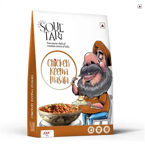 SoulTari Ready To Eat Chicken Keema Masala | Spicy Chicken Keema Cooked Dhaba Style | Sufficent For Two | Just Heat And Eat | - 300 Gram | Freebie: Butter Garlic Rice
