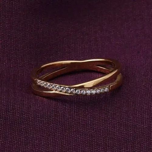 Palmonas 18K  Gold Plated Criss Cross Ring For Womens Waterproof & Anti-Tarnish
