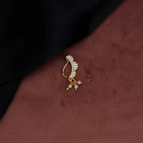 Snowfall Elegance Opal Nose Pin White