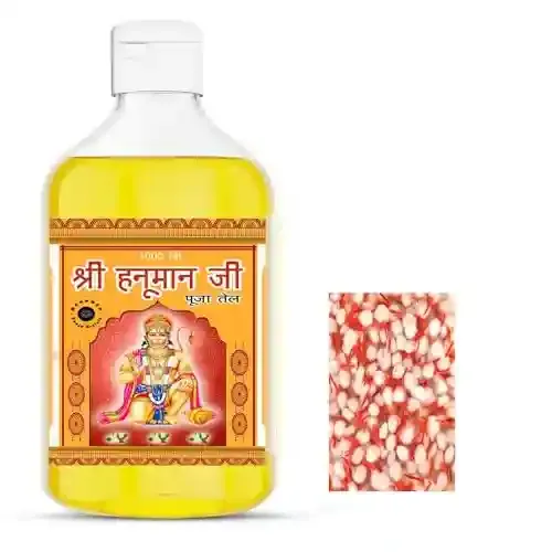 Devpusp - Shri Hanumanji Pooja Oil 100ML With Cotton Batti Free - Specially For Balaji & Hanuman Ji Poojan Chameli Mix Lamp Oil