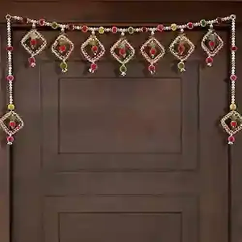 WEBELKART Handmade Premium Parrot Door Toran for Home and Diwali Decoration (Multicolor, 38 Inch x 21 Inch)