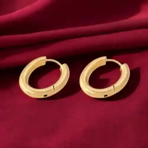 Palmonas 18K Gold Plated Oval Shape Hoop Earrings For Womens Waterproof & Anti-Tarnish