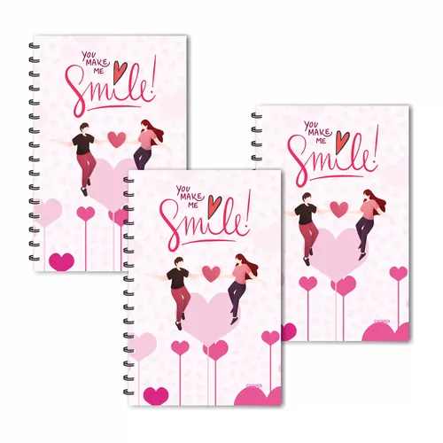 You Make Me Smile Design Ruled Diaries - Pack Of 3