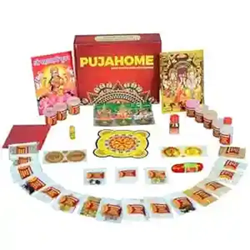Pujahome Diwali Puja Samagri Kit for Mahalakshmi Pujan/Diwali Puja Kit/Diwali Pooja Samagri Kit (38+ Items) with Detailed Puja Vidhi