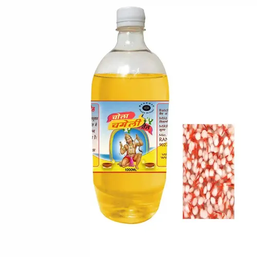 Devpusp - Chola Chameli Hanumanji Pooja Oil 1000ML with Cotton Batti Free for Balaji Akhandjyot, Hawan & Pooja Oil 1000ML Lamp Oil