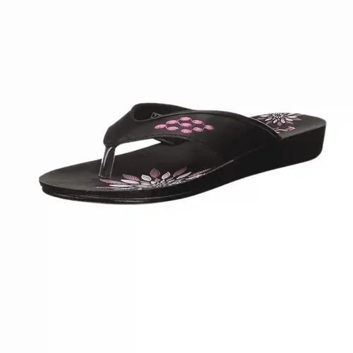 FLITE 64 Ladies Flip Flop Comfortable And Light Weight - Black Pink
