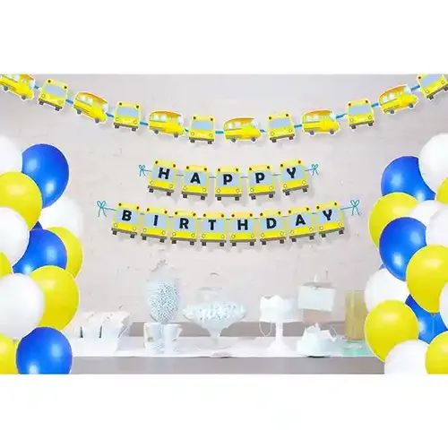 Untumble Wheels On The Bus Birthday Letter Bunting Kit - Pack Of 42 Pcs