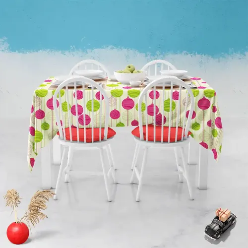 ArtzFolio Christmas Balls | Table Cloth Cover for Dining & Center Table