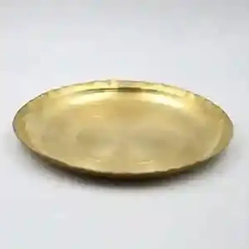 ALODIE- Brass Designer Gasrabi Puja Plate | Pital Thali Set | Brass Pooja Plate | Pital Ki Thali | Pital Plates for Pooja, Home and Kitchen