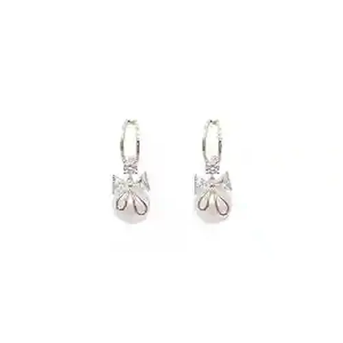 Cuff Style with Bow and Pearl Earring Set