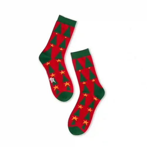 Hexafun Christmas Collection | Unisex Crew Socks - 100% Organic Pure Soft Cotton | Multicolor & Trendy Printed Designs | Free Size| Pack of 1 | Mistletoe Mischief!