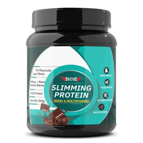 SOS Nutrition Whey Protein Powder & Plant Protein, 24 g, Herbs to Reduce Body Fat and Immunity, Multivitamin for Skin & Hair (Chocolate)