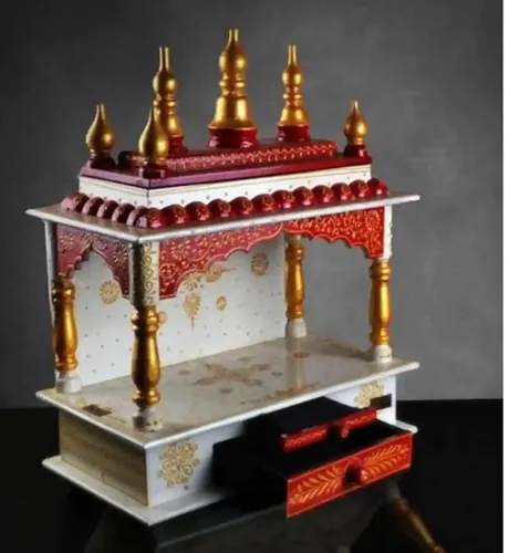 Kamdhenu Art and Craft Wooden Temple/Home Temple/Pooja Mandir/Pooja Mandap/Temple for Home, 18 Inch