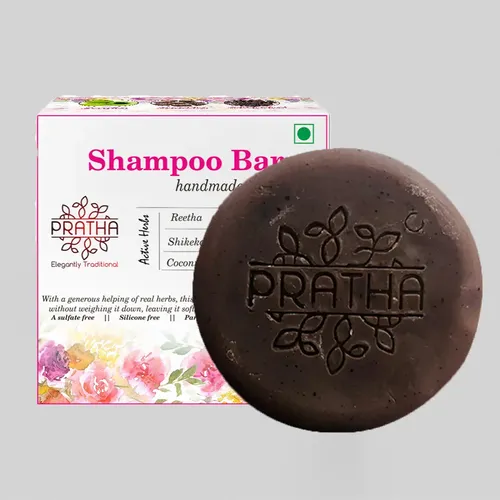 Pratha Shampoo Bar – Shikakai, Reetha, Amala, Bhrujngaraj, Coconut Milk, Hibiscus