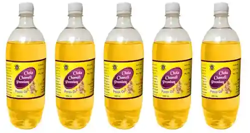 Devpusp Chola Chameli Premium Jasmine Pooja Oil 1000ML Pack of 5 For Hanuman Ji God Worship, Pooja, Hawan, Sankat Mochan Balaji Pooja Oil