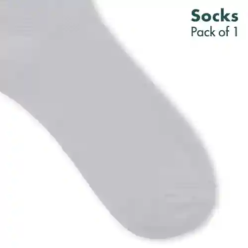 Hexafun Unisex Crew Length Socks - 100% Organic Pure Soft Cotton | Designer & Trendy Socks | Suitable for Daily Use | Airy Comfort | Free Size | Soft On Skin | Pack of 1 | Melange Gray