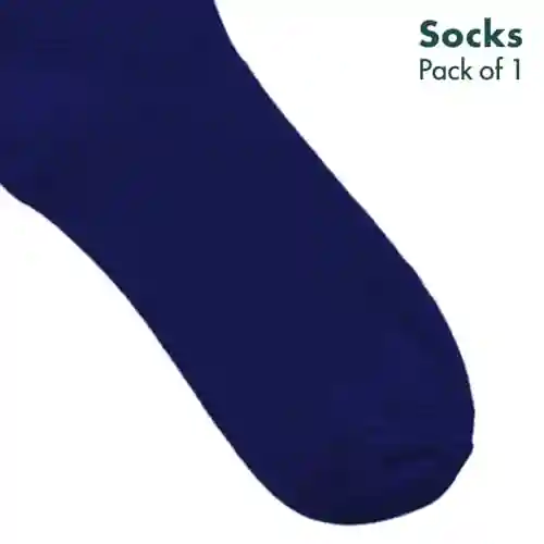 Hexafun Unisex Crew Length Socks - 100% Organic Pure Soft Cotton | Designer & Trendy Socks | Suitable for Daily Use | Airy Comfort | Free Size | Soft On Skin | Pack of 1 | Midnight Blue