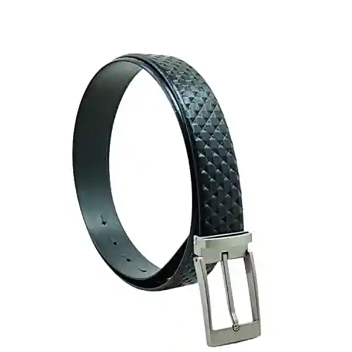 GIL Fashionable And Classic Designer Reversible Genuine Leather Belt For Men (34MM, Black)