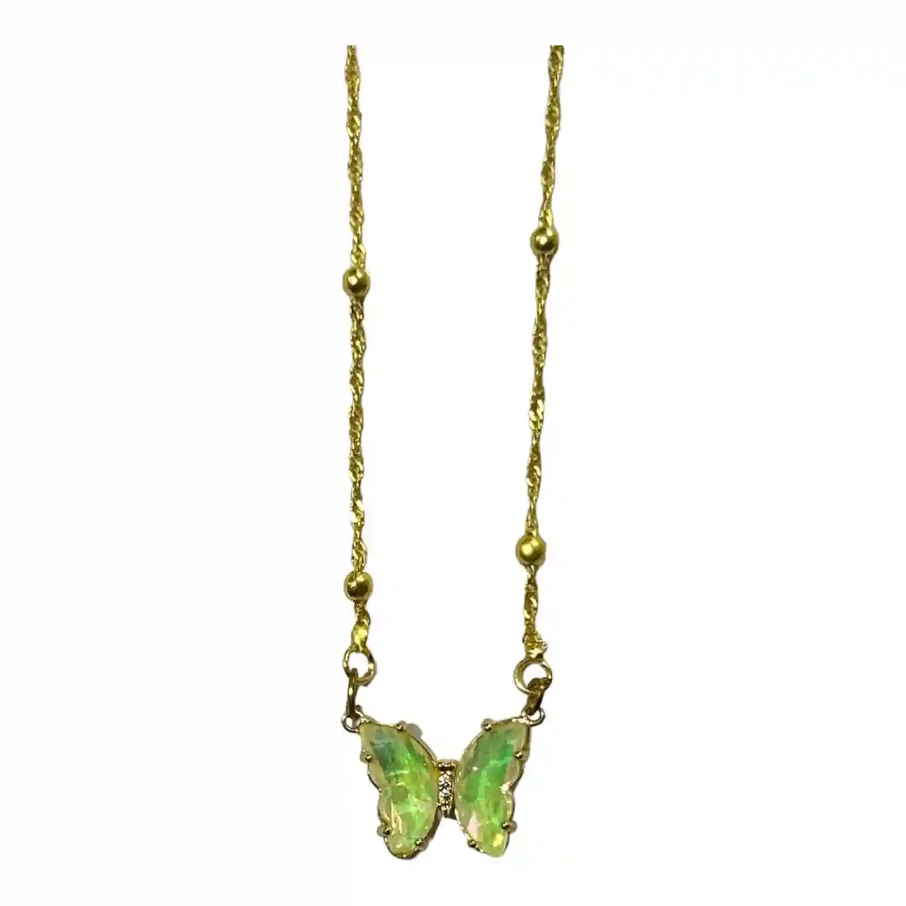 Light Green Butterfly Pendant with Chain