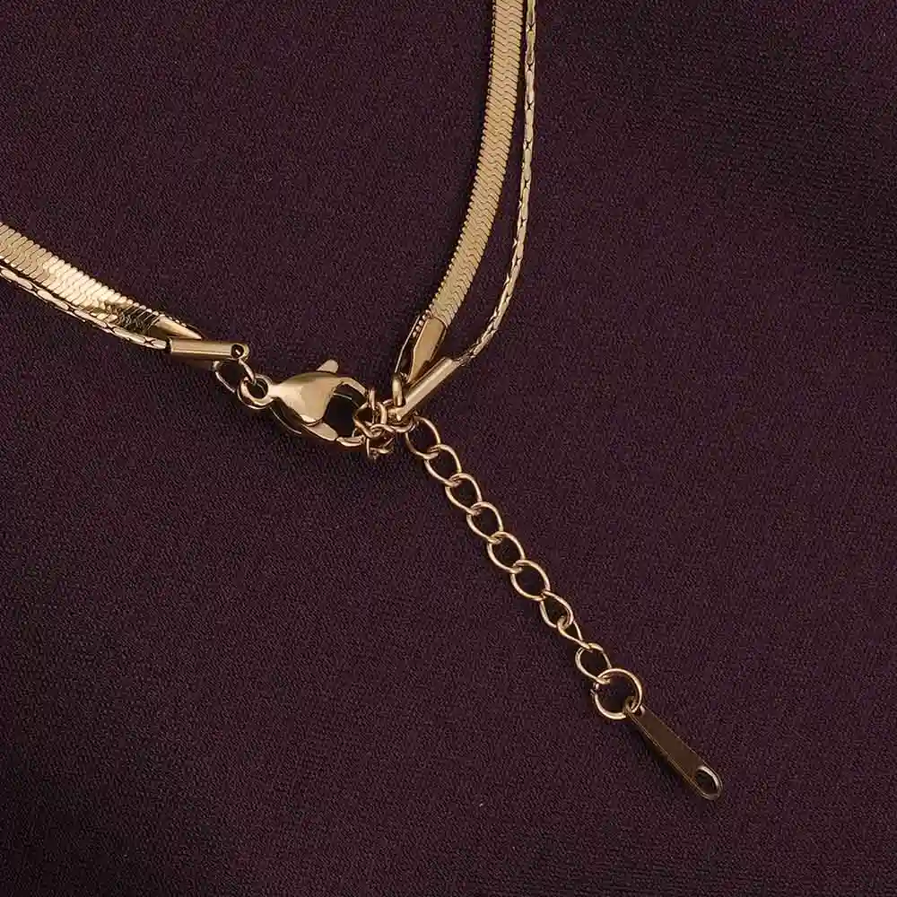 Palmonas 18K  Gold Plated Gilded Rings Layered Necklace For Womens Waterproof & Anti-Tarnish