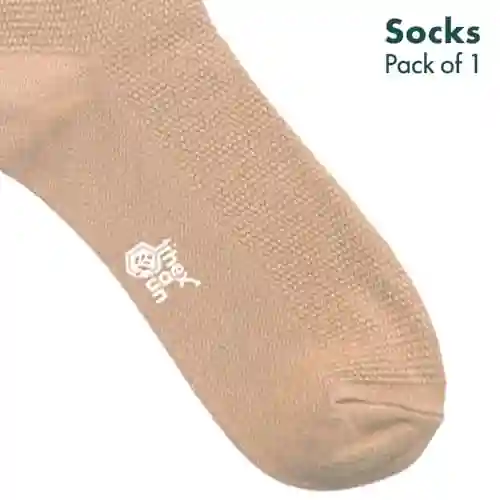 Hexafun Unisex Crew Length Socks - 100% Organic Pure Soft Cotton | Designer & Trendy Socks | Suitable for Daily Use | Airy Comfort | Free Size | Soft On Skin | Pack of 1 | Biscotti
