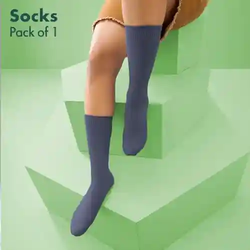 Hexafun Unisex Crew Length Socks - 100% Organic Pure Soft Cotton | Designer & Trendy Socks | Suitable for Daily Use | Airy Comfort | Free Size | Soft On Skin | Pack of 1 | Midnight Mischief
