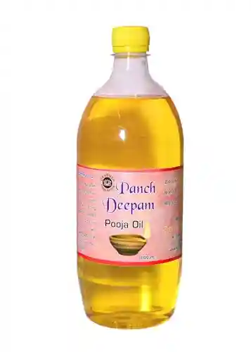 Devpusp Panch Deepam Pooja Oil 1000ML Pack of 6 for Pooja, Hawan, Grah Pravesh Pooja Samagiri Oil | Panchdeepam Pooja Oil Blend of 5 Oils