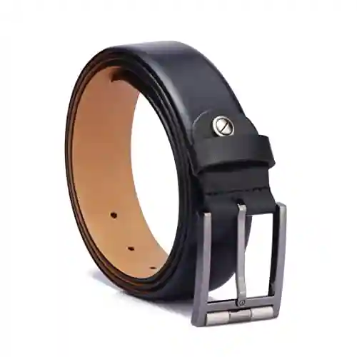 GIL Men's Solid Leather Belt || Stylish Formal Belts For Boys (Pack of 1) || (32MM, Black)