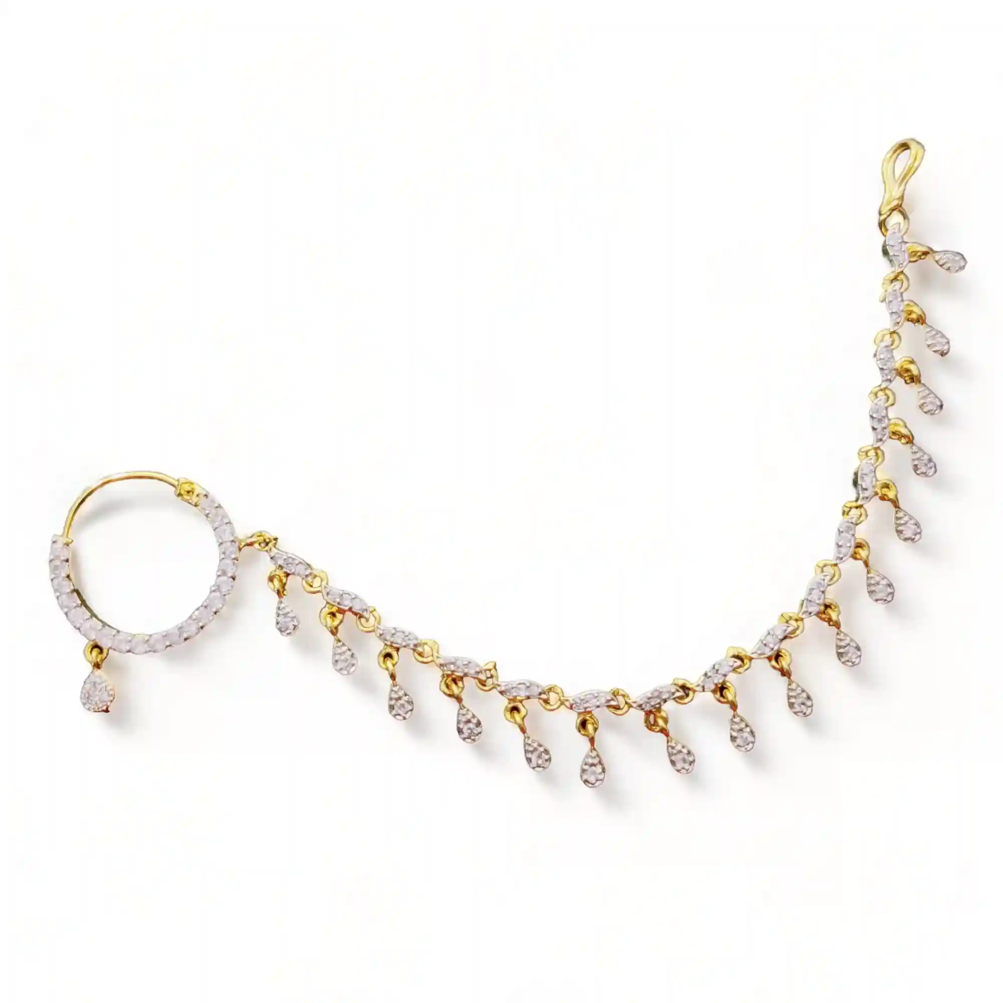 Opulent Charm Nose Pin White