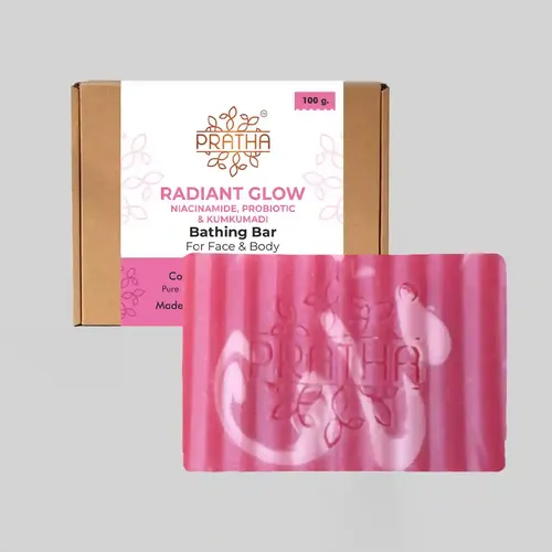 Pratha Niacinamide,Probiotic & Kumkumadi-Radiant Glow-Cold Process Handmade Bathing Bar