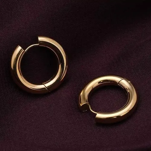 Palmonas 18K Gold Plated Classic Round Hoop Earrings For Womens Waterproof & Anti-Tarnish