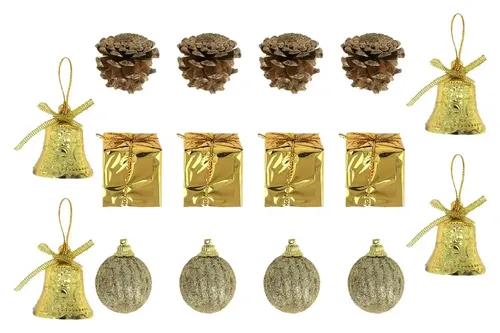 WebelKart 20 pcs Christmas Tree Decorations Set (Balls, Pine Cones, Gifts, Bells)- Big Size