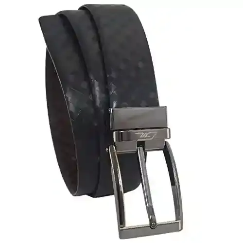 GIL Reversible Men's Leather Belt (Pack of 1)(Brenda Gold Buckle, Black and Brown)(32)