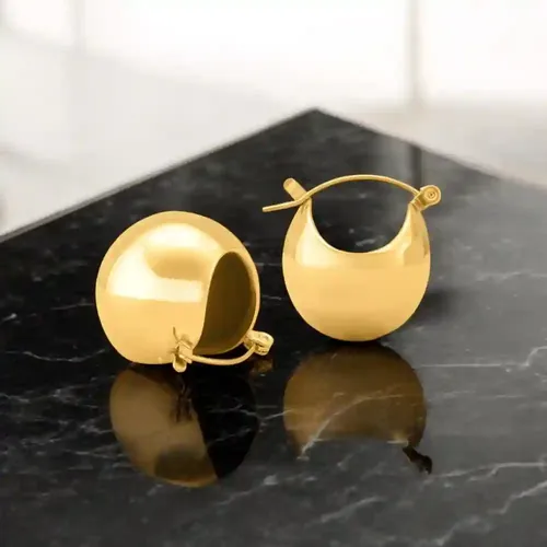 Palmonas 18K Gold Plated Ball Hoop Earrings For Womens Waterproof & Anti-Tarnish