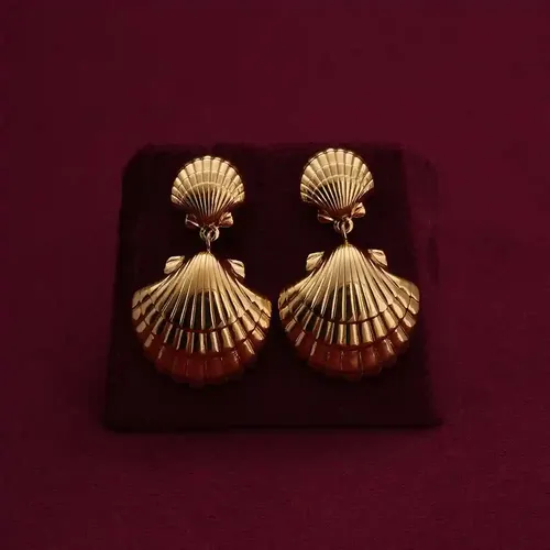 Palmonas Shell Drop Earrings For Womens - Waterproof & Anti-Tarnish
