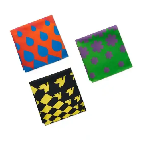 Hexafun 100% Organic Soft Cotton Abstract Design Handkerchiefs | Law of Abstracts | Multicolor & Trendy Printed Hanky Designs | Soft & Breathable Fabric | Women's Pack of 3