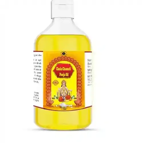 Devpusp Chola Chameli Jasmine Pooja Oil 1000 ML Pack of 6 for Hanuman ji Balaji Pooja, Hawan, God Worship