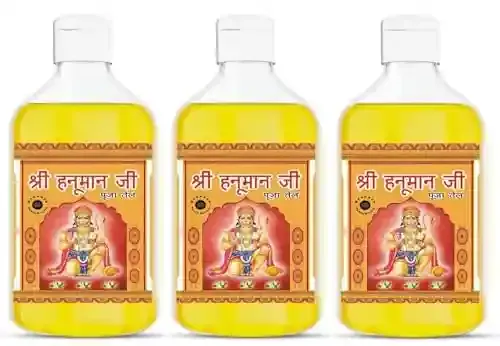 Shri Hanumanji Pooja Oil 1000 ML Pack of 3 for Specially Hanumanji Chola, Hawan, Poojan Lamp Diya Pooja Oil