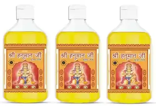 Shri Hanumanji Pooja Oil 480 ML Pack of 3 for Balaji Chalisa, Hanumanji Chola, Hawan, Poojan Lamp Diya Pooja Oil