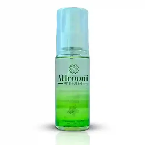 Ahroomi Mystique Basil 100 ml Air Freshener | Basil & Eucalyptus Essential Oils | Long-Lasting | Safe for Home, Car, Kids & Pets| Refreshing Room Mist