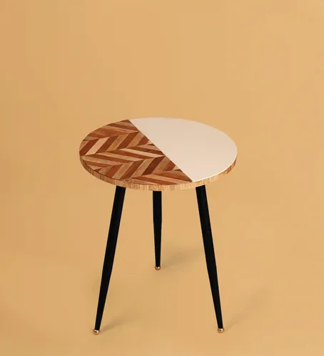 CASA DECOR Chevron Chic Accent Table/Coffee Table/Side Table/End Table/Plant Stand/Tea Table/Stool Living Room for Home Decor