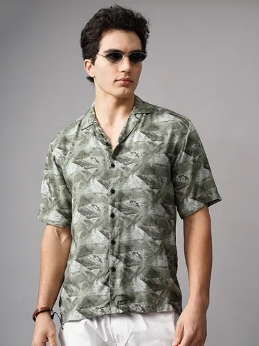 Green Rove Rayon Oversized Shirt XL